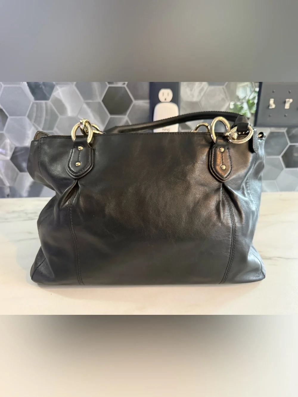 Coach black leather